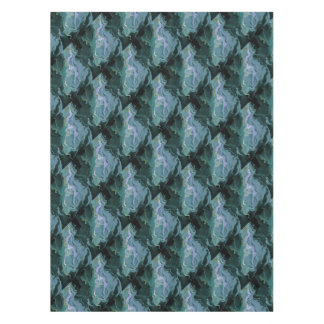 Blue Turbulence Acrylic Pour Abstract Art Tablecloth