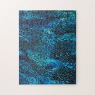 Blue Turqouise Glitter Brush Stroke Jigsaw Puzzle