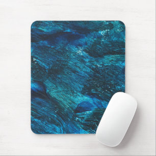 Blue Turqouise Glitter Brush Stroke Mouse Mat