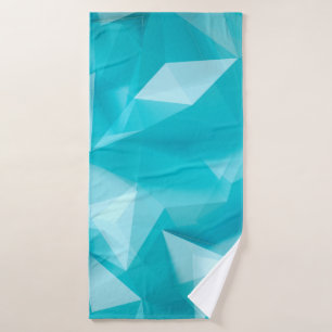 Blue, turquoise background with crystals, triangle bath towel
