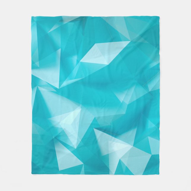 Blue, turquoise background with crystals, triangle fleece blanket (Front)