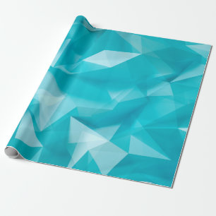 Blue, turquoise background with crystals, triangle wrapping paper