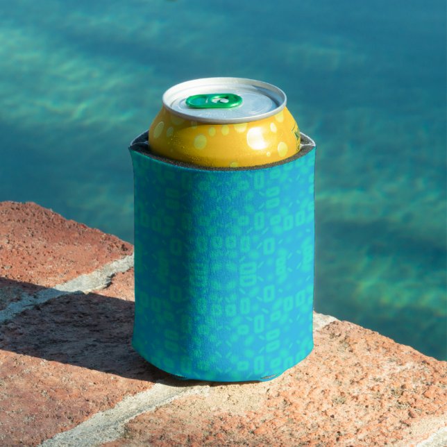 Blue Turquoise Frosted Glass Pattern Abstract Art Can Cooler (In Situ Pool)