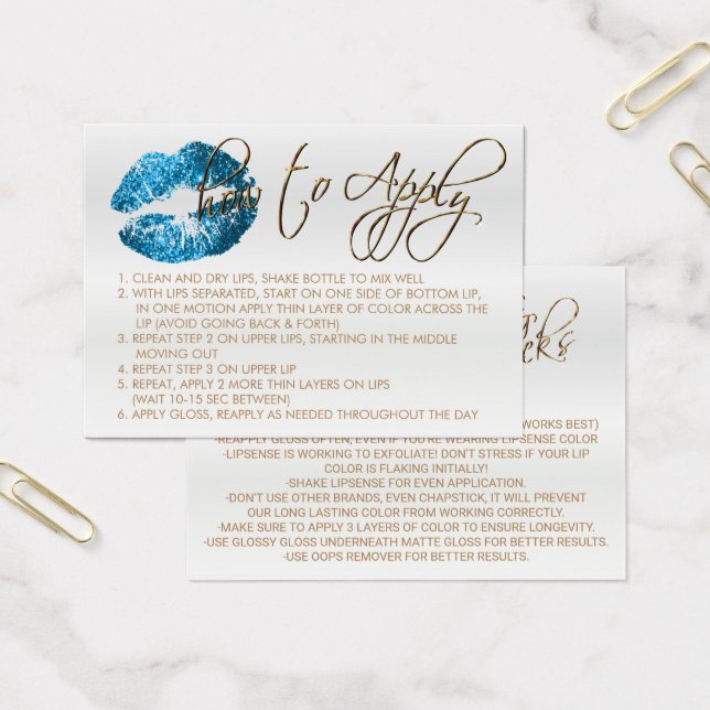 Blue Turquoise Glitter Lips 2 - How to Apply (Office)