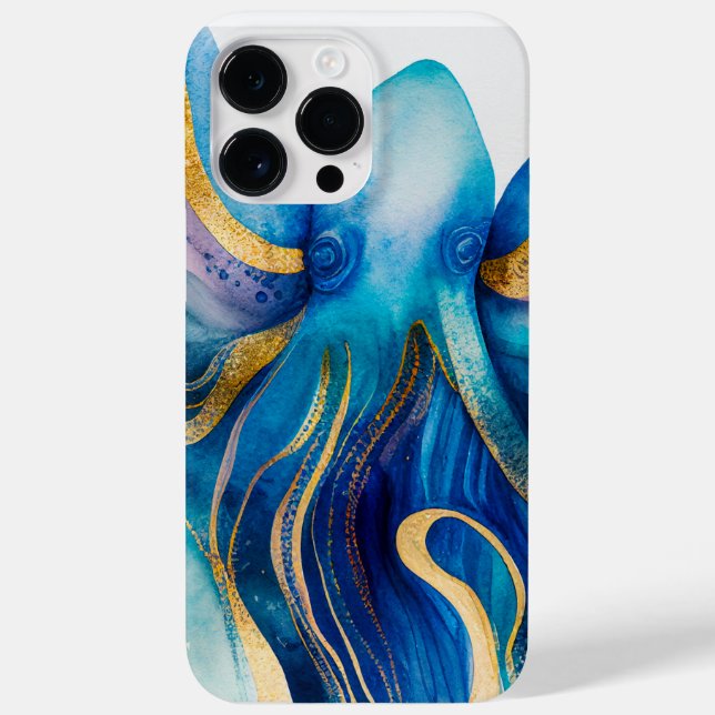 Blue Turquoise Gold Octopus Case-Mate iPhone 14 P Case-Mate iPhone Case (Back)