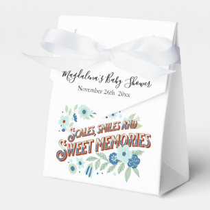 Blue Turquoise Green Flowers Dragon Baby Shower Favour Box