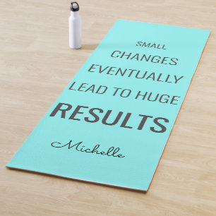 Blue Turquoise Inspirational Success Quote Yoga Mat