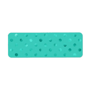 Blue Turquoise Metallic Faux Foil Polka Dot Aqua