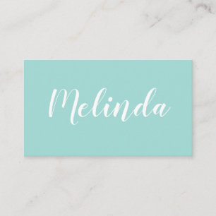Blue / turquoise minimalist trendy business card