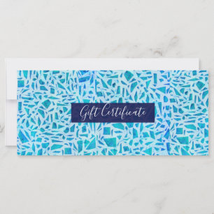 Blue Turquoise Mosaic Glass Tile Gift Certificate