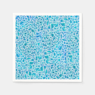 Blue Turquoise Mosaic Glass Tile Modern Chic Napkin