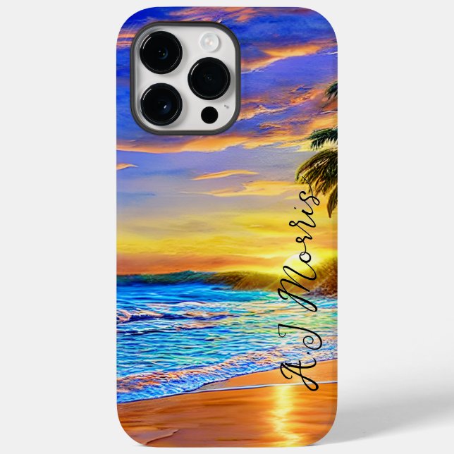 Blue Turquoise Ocean Sunset  Case-Mate iPhone Case (Back)