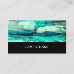 blue turquoise paint stroke abstract artistic business card