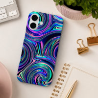 Blue Turquoise Purple Pink Spiral Art Pattern