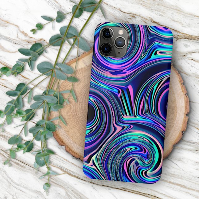 Blue Turquoise Purple Pink Spiral Art Pattern Case-Mate iPhone Case (Creator Uploaded)