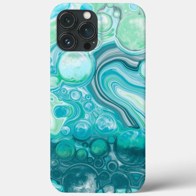 Blue, Turquoise Sea Waves and Bubbles    Case-Mate iPhone Case (Back)