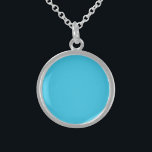 Blue turquoise, solid colour, sterling silver necklace<br><div class="desc">Blue turquoise,  solid colour.</div>