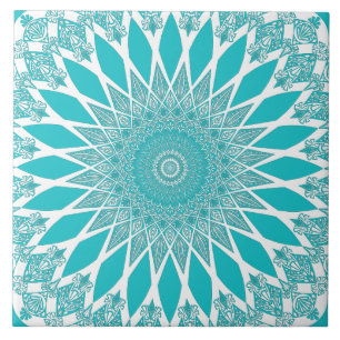 Blue Turquoise Tristyns Mandala Tile