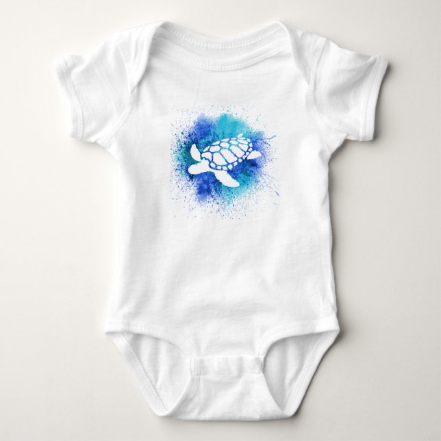 Blue Turtle Baby Bodysuit (Front)