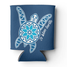 Blue Turtle Cruising Can Cooler