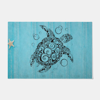 Blue Turtle doormat, Coastal House Doormat