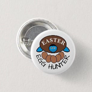 Blue Turtle Egg, Easter Egg Hunter 3 Cm Round Badge