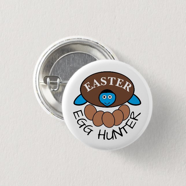 Blue Turtle Egg, Easter Egg Hunter 3 Cm Round Badge (Front & Back)