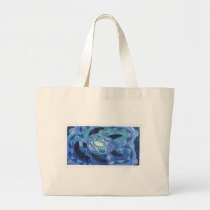 BLUE TURTLE LARGE TOTE BAG