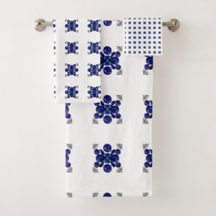 Blue Turtle Pattern Bath Towel Set