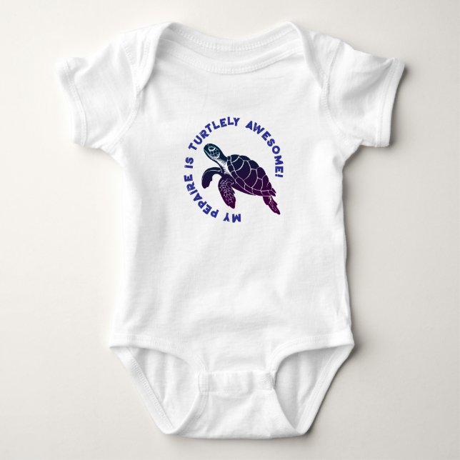 Blue Turtle PEPAIRE Baby Bodysuit (Front)