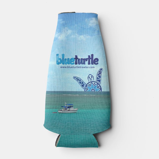 Blue Turtle Trawler Bottle Cooler (Front)