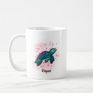 Blue Turtle watercolor style Coffee Mug