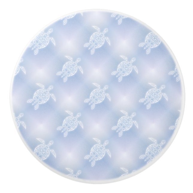 Blue Turtles Pattern Ceramic Knob (Front)