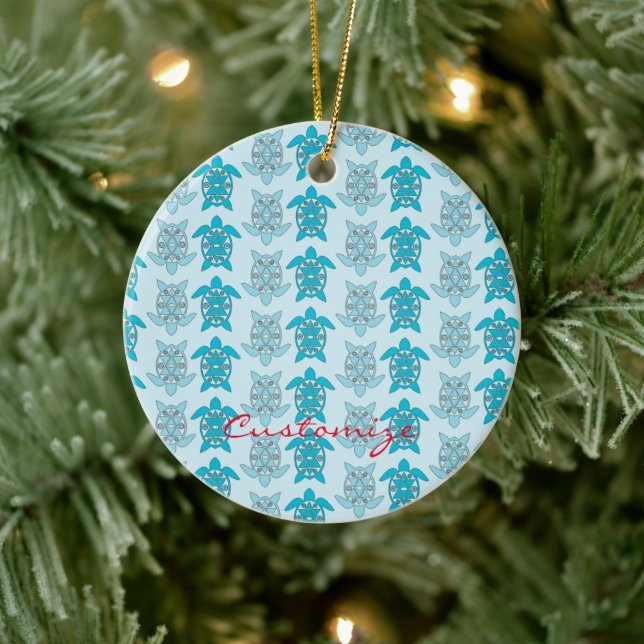 Blue Turtles Swimming Thunder_Cove Ceramic Tree Decoration (Tree)