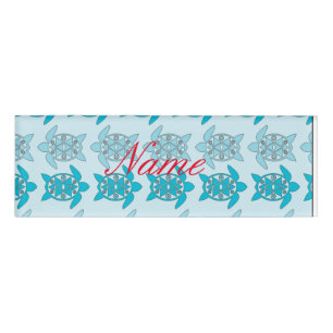 Blue Turtles Swimming Thunder_Cove Name Tag