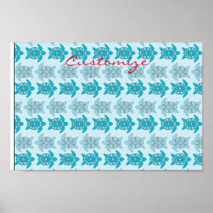 Blue Turtles Swimming Thunder_Cove Poster