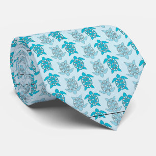 Blue Turtles Swimming Thunder_Cove Tie