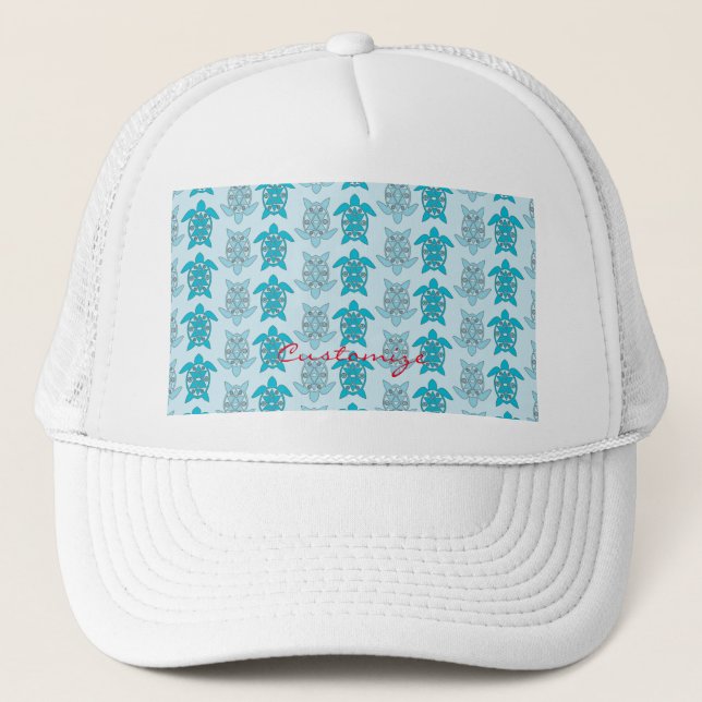 Blue Turtles Swimming Thunder_Cove Trucker Hat (Front)