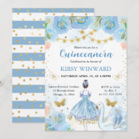 Blue Tutu Brunette Hair Ballerina Quinceanera