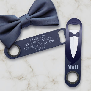 Blue Tuxedo Wedding Man of Honour Bar Key