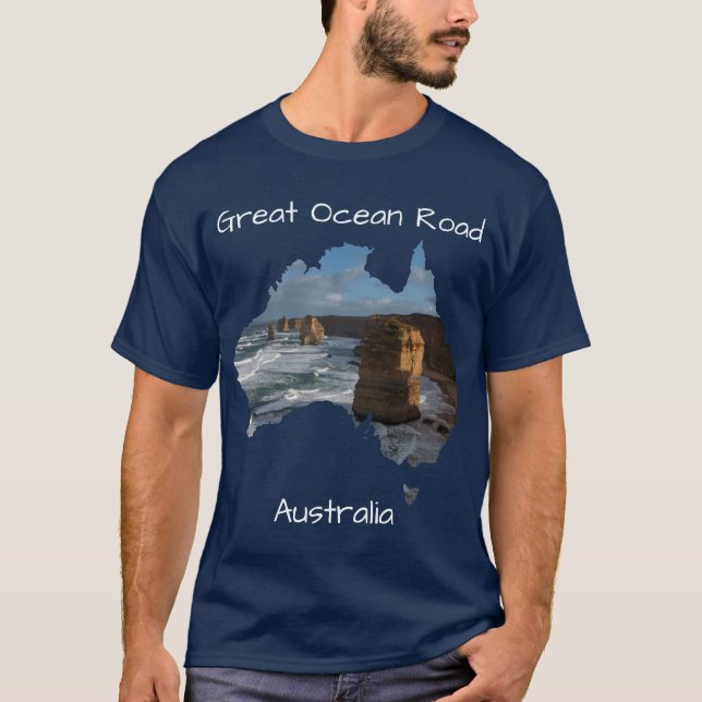 Blue Twelve Apostles Great Ocean Road Australia T-Shirt (Front)