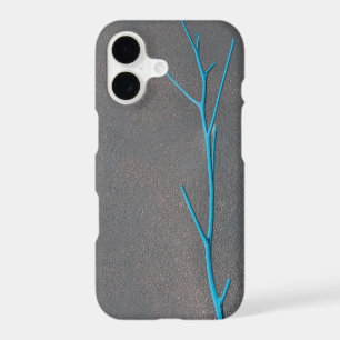 Blue Twig Grey Concrete Minimalism iPhone 11 Case
