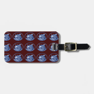 Blue Twilight Exotic Wild Jungle Leopard Luggage Tag