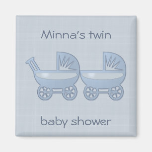 blue twin baby buggy magnet