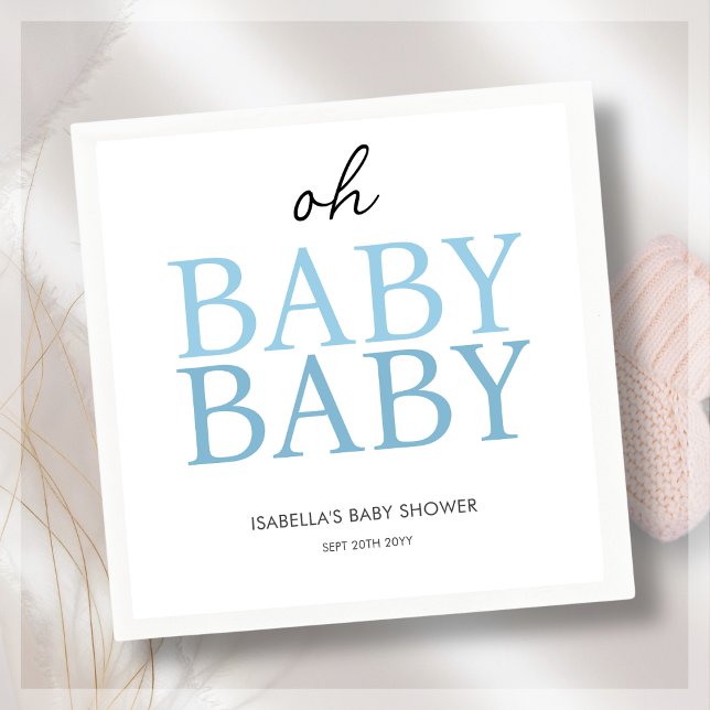Blue Twin Baby Shower Napkin (Creator Uploaded)