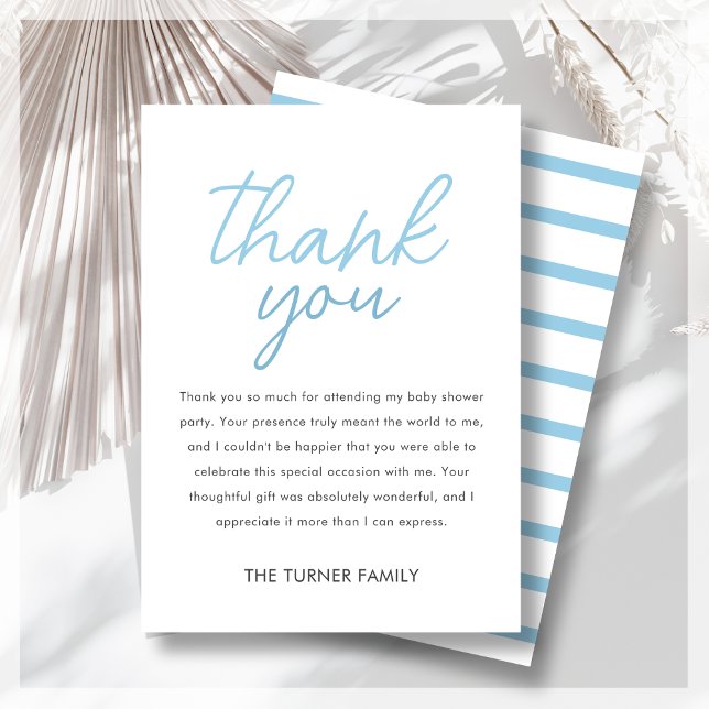 Blue Twin Baby Shower  Thank You Card (Creator Uploaded)