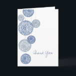 Blue Twine Globes Thank You Card<br><div class="desc">A thank you card featuring an illustration of a group of seven twine lantern inspired globes on front with a blue colour scheme. Text on front says "Thank You." Inside is blank. This card can also be purchased in smaller notecard size. Look for matching wedding invitations and more at Jill's...</div>