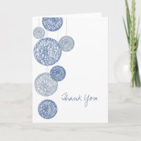 Blue Twine Globes Thank You Card