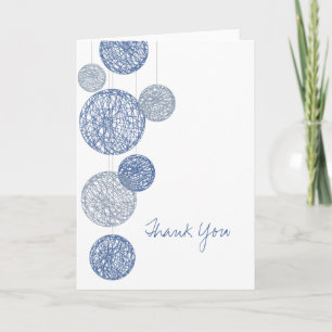 Blue Twine Globes Thank You Card