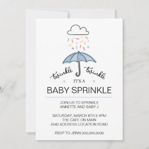 Blue twinkle twinkle baby sprinkle boy download invitation